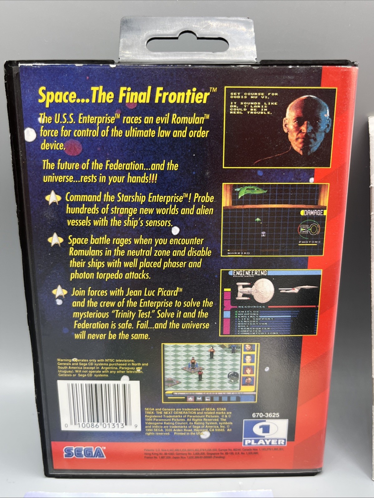 Star Trek The Next Generation Echoes From the Past (Sega Genesis, 1994) Complete