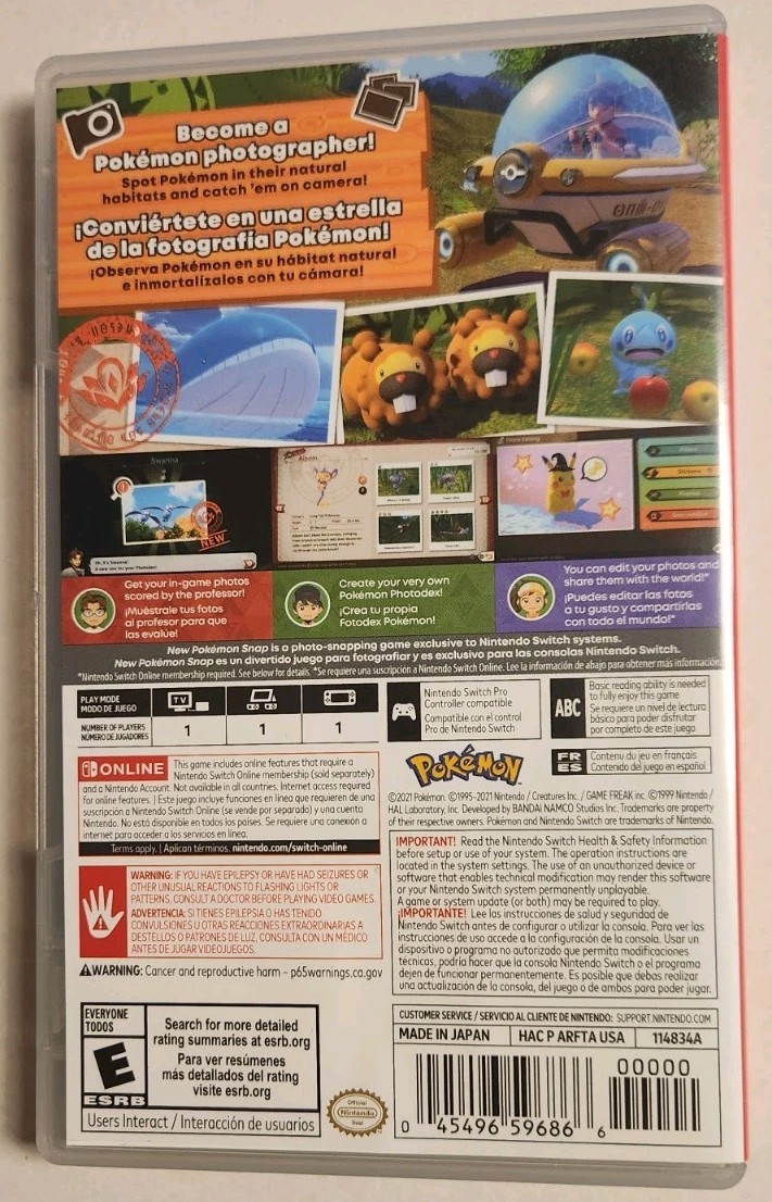 New Pokémon Snap Nintendo Switch Video Game In Case Excellent