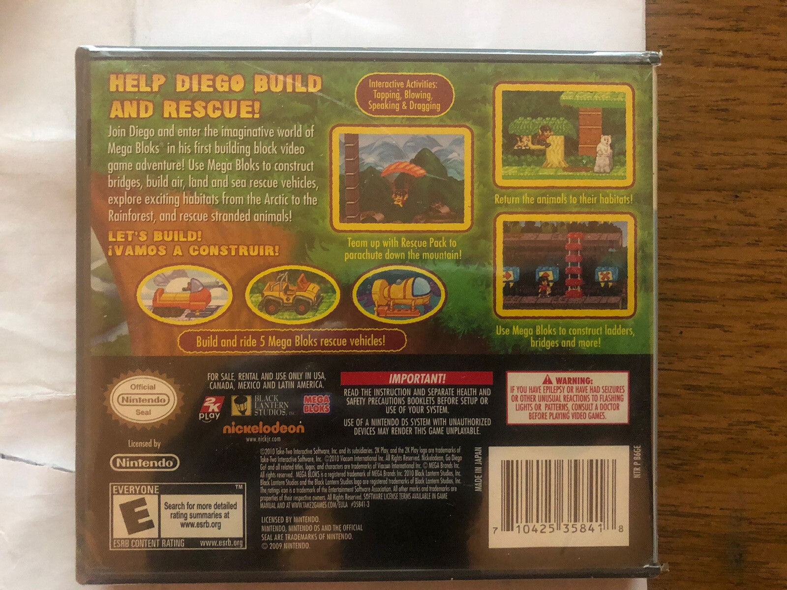 Mega Bloks: Diego’s Build and Rescue (Nintendo DS, 2010) Brand New Sealed