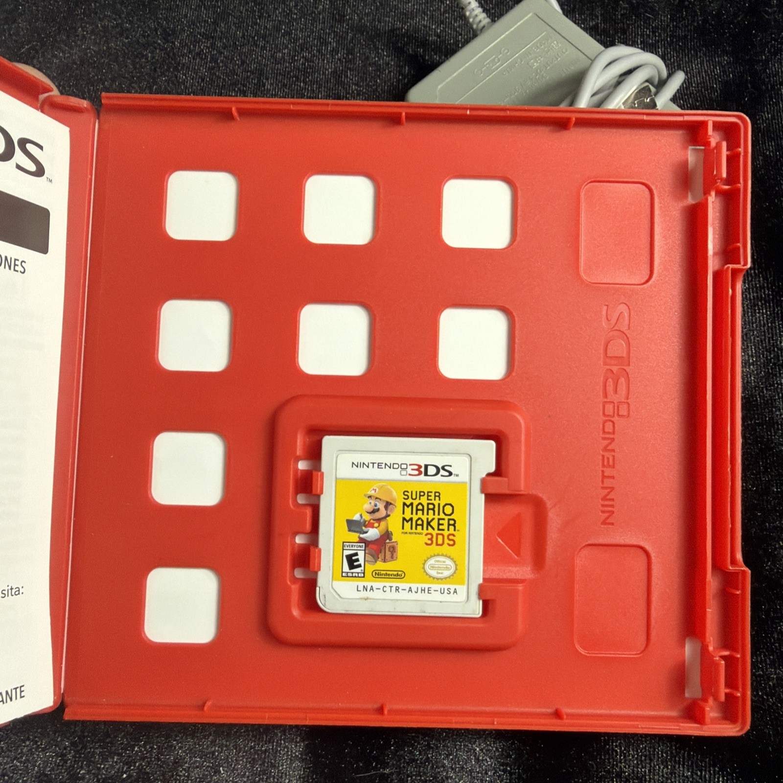 Nintendo 3DS Cosmo Black Handheld Console System CTR-001 With Game + Charger