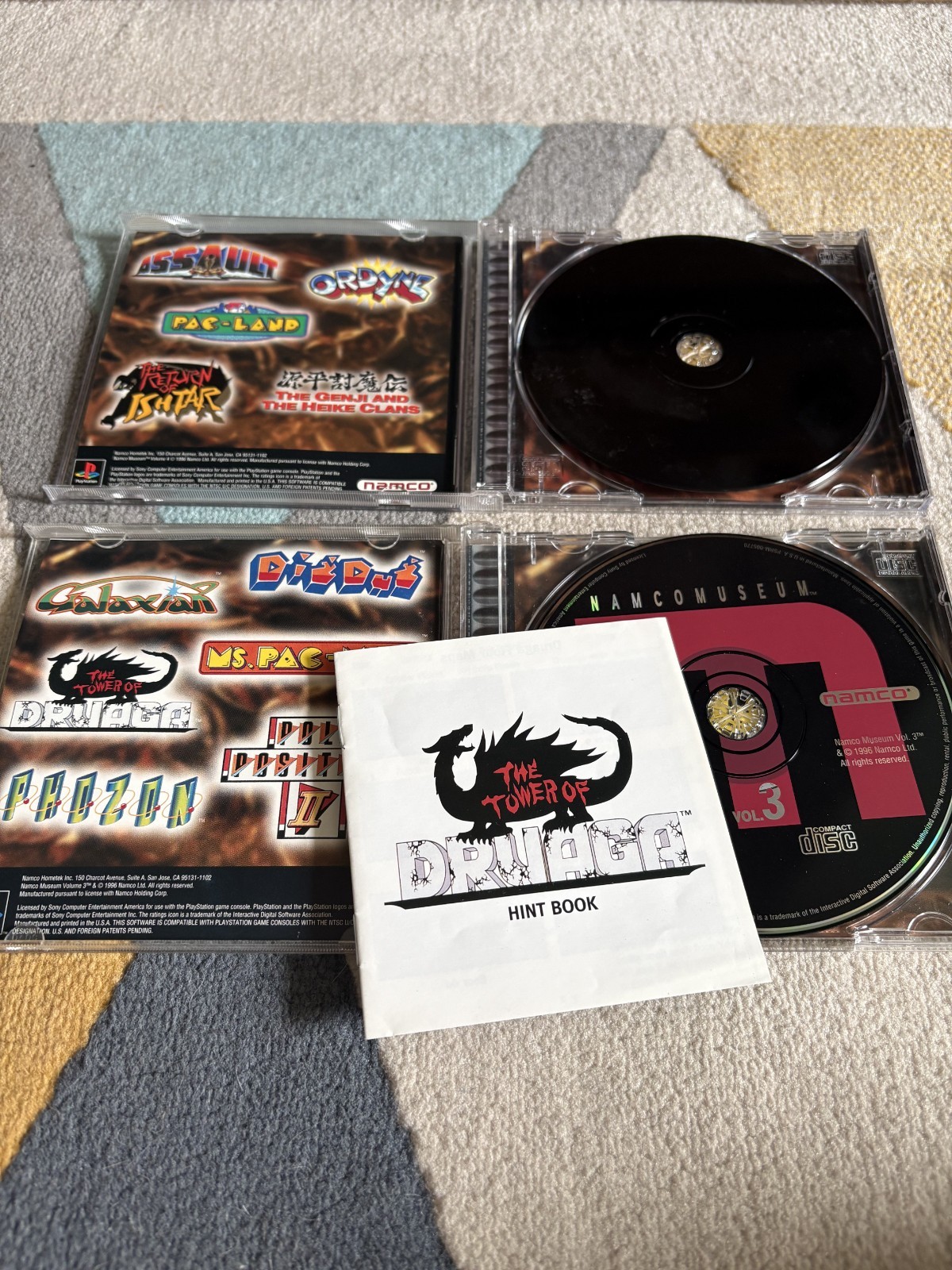 Namco Museum Vol. 1 2 3 4 5 Encore PlayStation 1 PS1 N A M C O Complete Tested