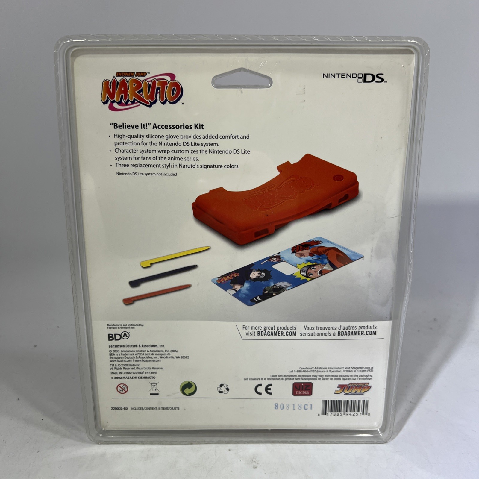 Nintendo DS Naruto Shonen Jump Believe It Accessories Kit Sealed #ML