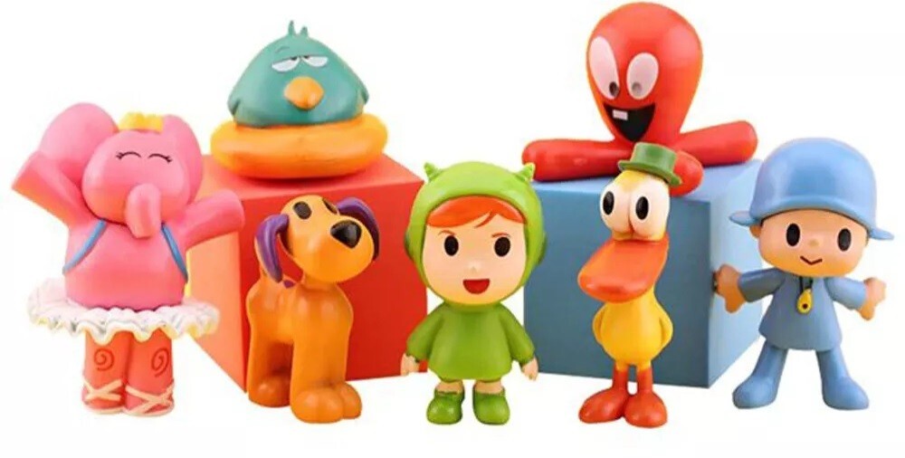Pocoyo 7pcs Figure Set Pocoyo, Elly, Pato, Loula, Nina, Sleepy Bird, Fred
