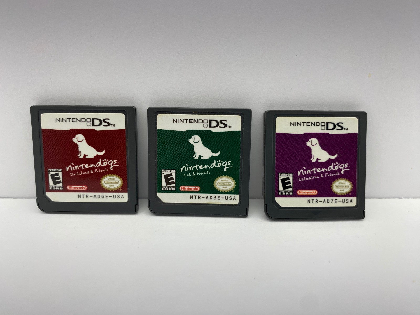Authentic Nintendogs Lot of 3 DS Games Dachshund Lab Dalmatian Tested Works