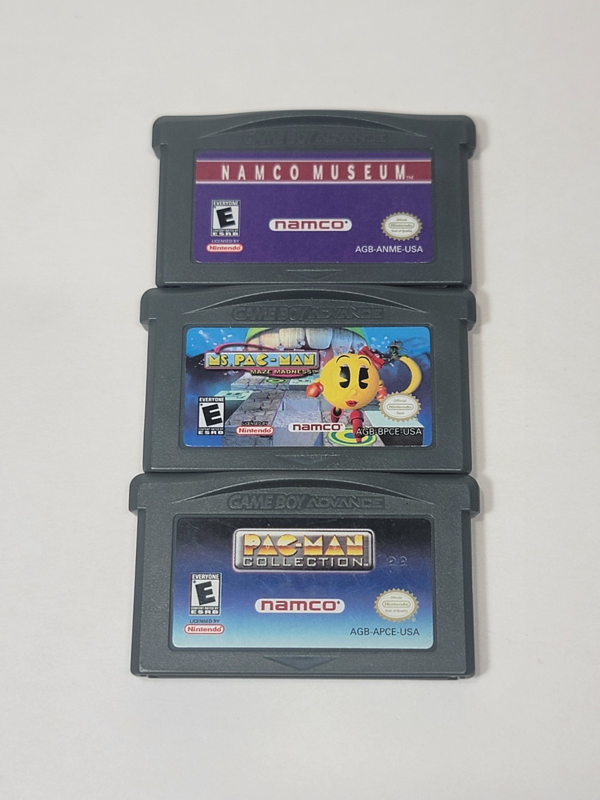 Pac-Man Collection GBA Lot With Ms PACMAN Maze Madness, Namco Museum