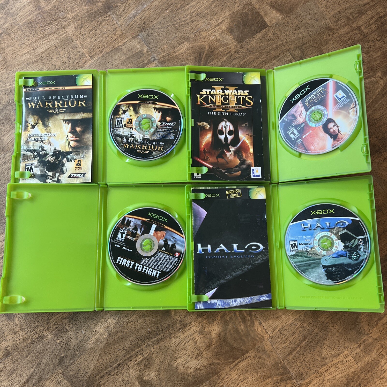 ORIGINAL XBOX 4 GAME SET – HALO COMBAT EVOLVED FIRST TO FIGHT FULL SPECTRUM +