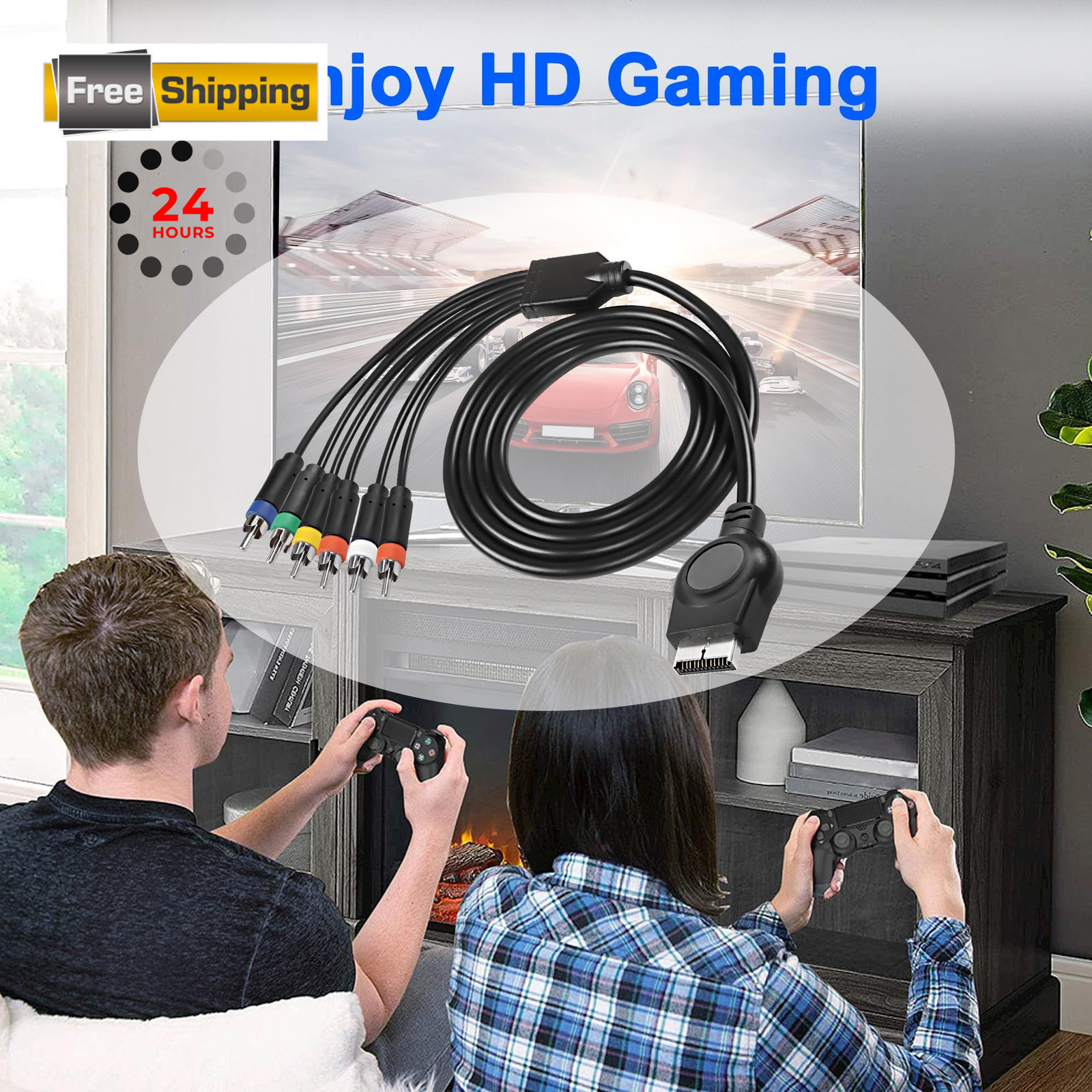 MEIRIYFA PS3 PS2 Component AV Cable,HD Audio Video Cable 5RCA YPbPr Red,White