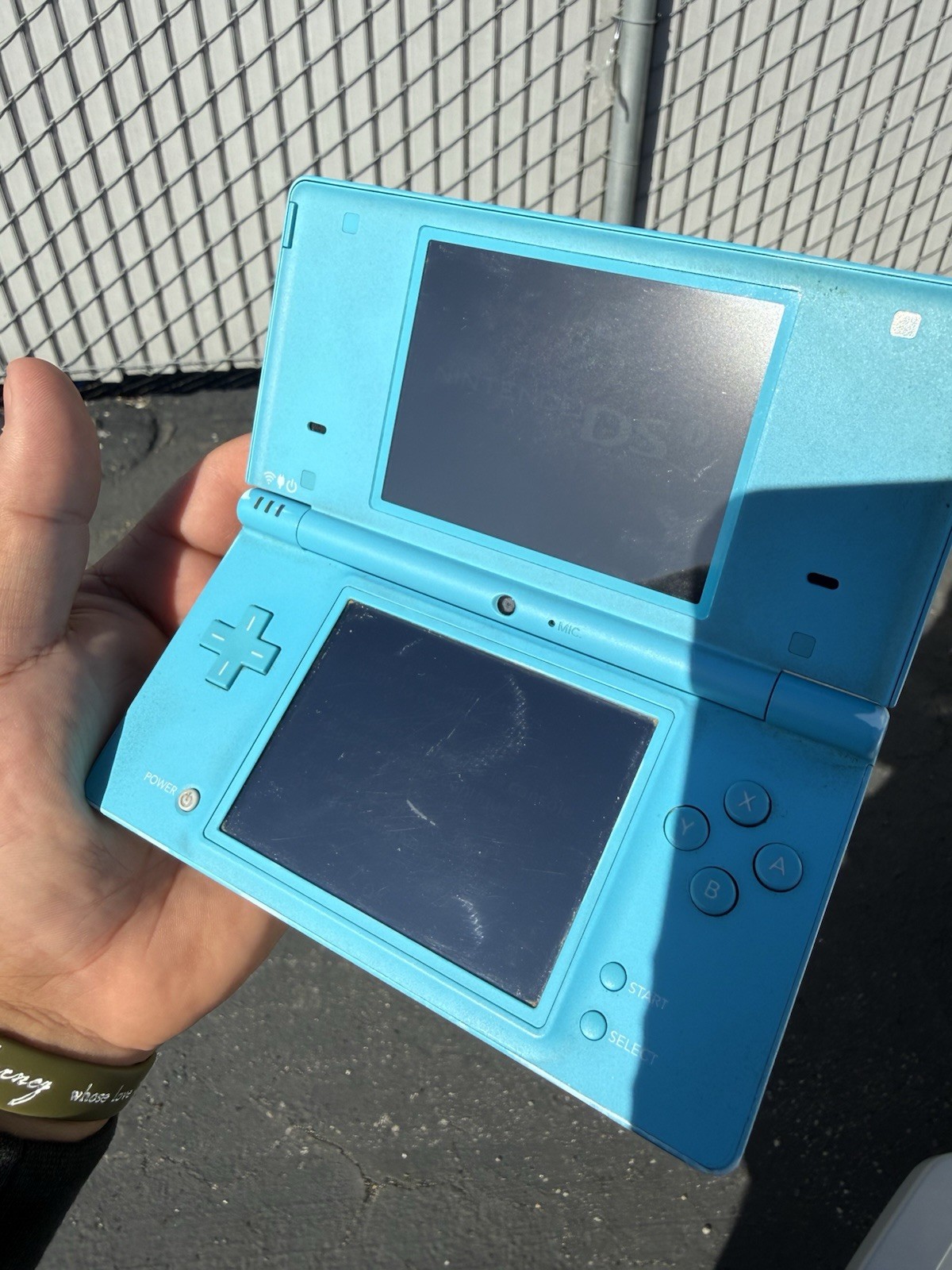 Nintendo DSi Lite Blue Console + Game Cartridge Lot (Mario, Star Wars, Batman)