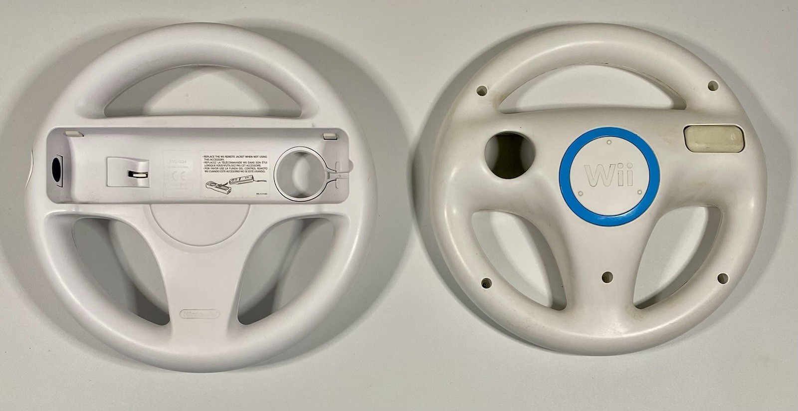 2X Official Nintendo Wii Steering Wheel Mario Kart OEM White RVL-024 Lot of 2