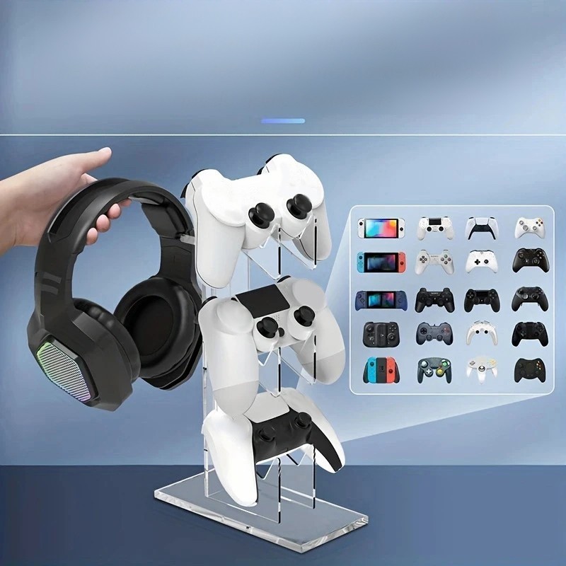 Universal 3 Layer Game Controller And Headphone Holder Stand Display ALL IN ONE