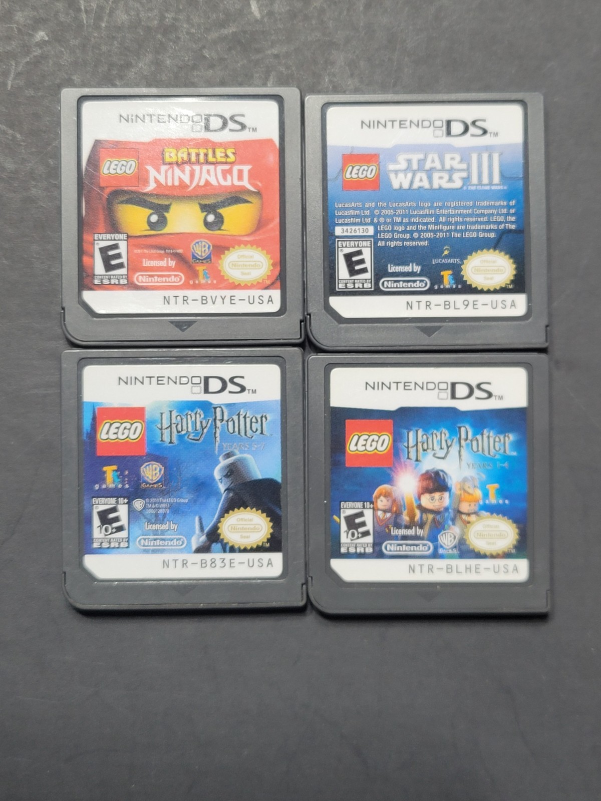 Lot of 4 Nintendo DS games Lego Battles Ninjago Harry Potter Star Wars 3