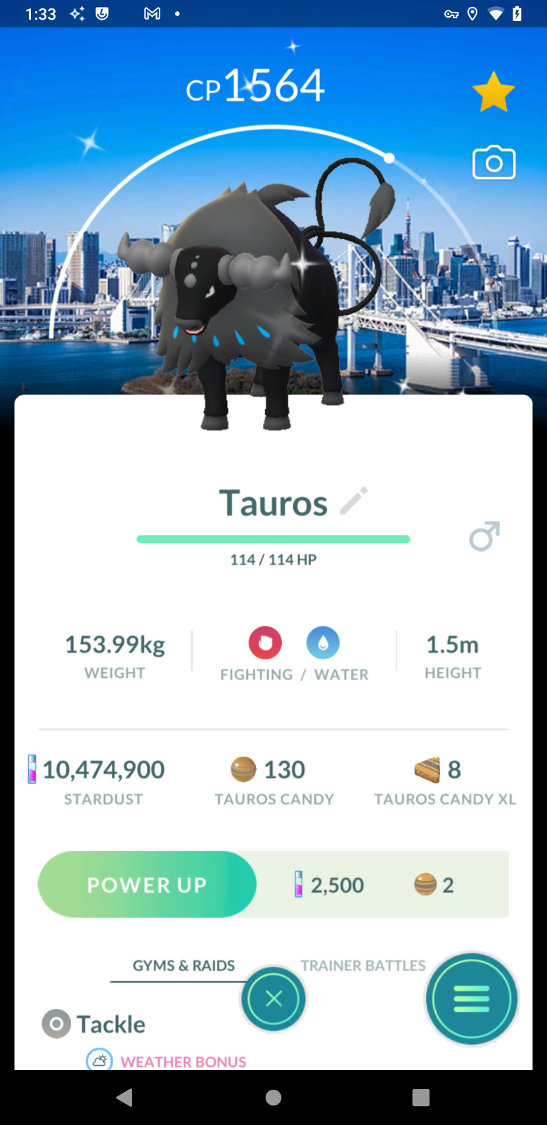 Shiny Paldean Tauros (Aqua Breed) -Back-Ground Tokyo | Unregistered Tr—de ✨