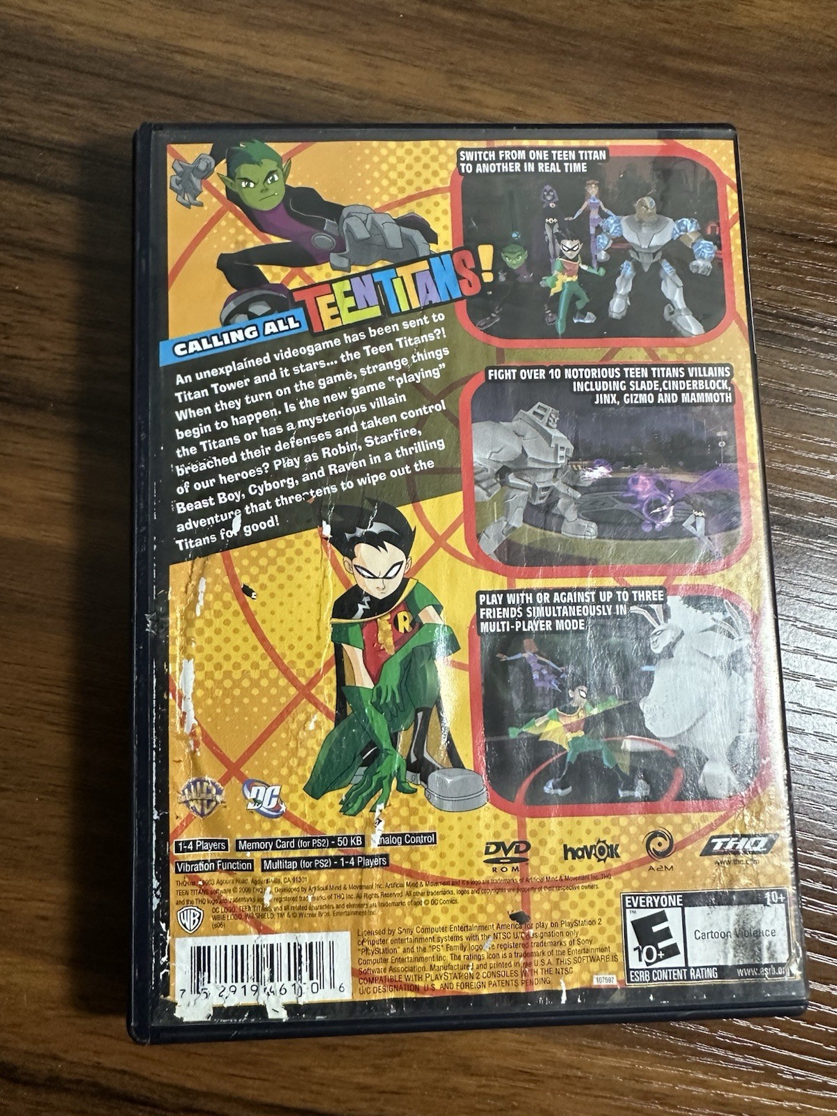 Teen Titans Sony PlayStation 2 With Manual Tested Water Damaged Cover