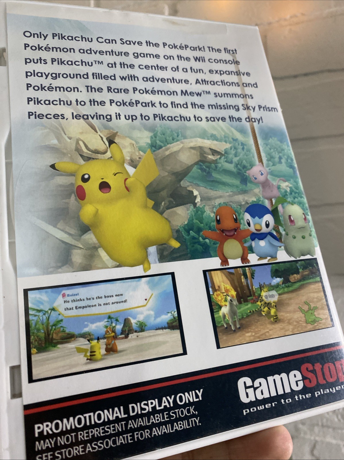 RARE Pokemon Pokè Park GameStop Store Promo DISPLAY CASE (Wii, 2010)