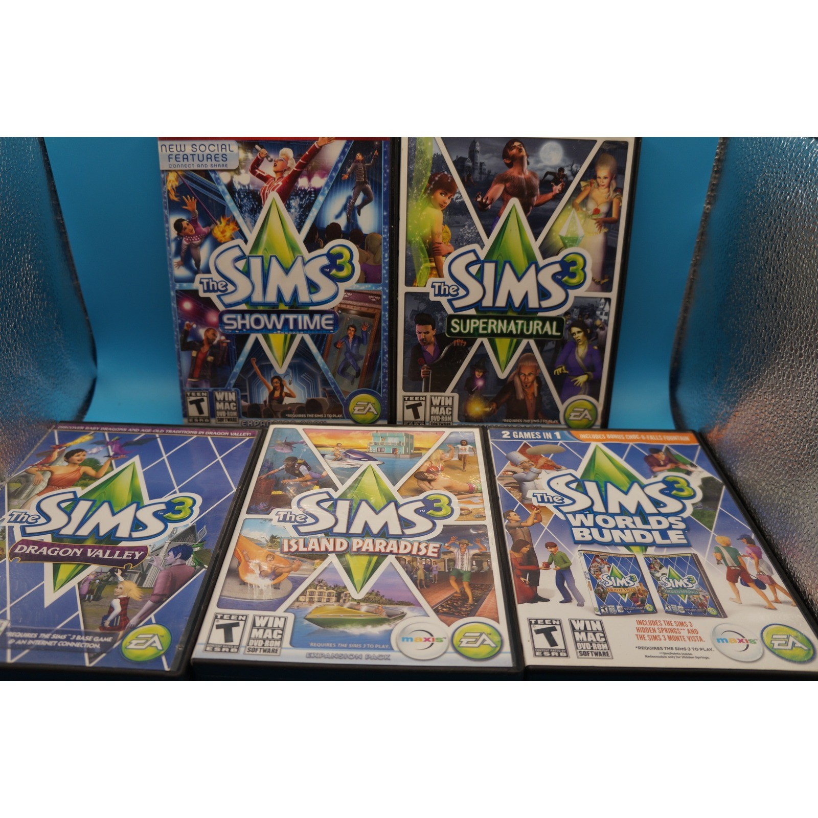 The Sims 3 PC Mac Expansion Pack Bundle Dragon Valley Island Paradise Worlds 5pc