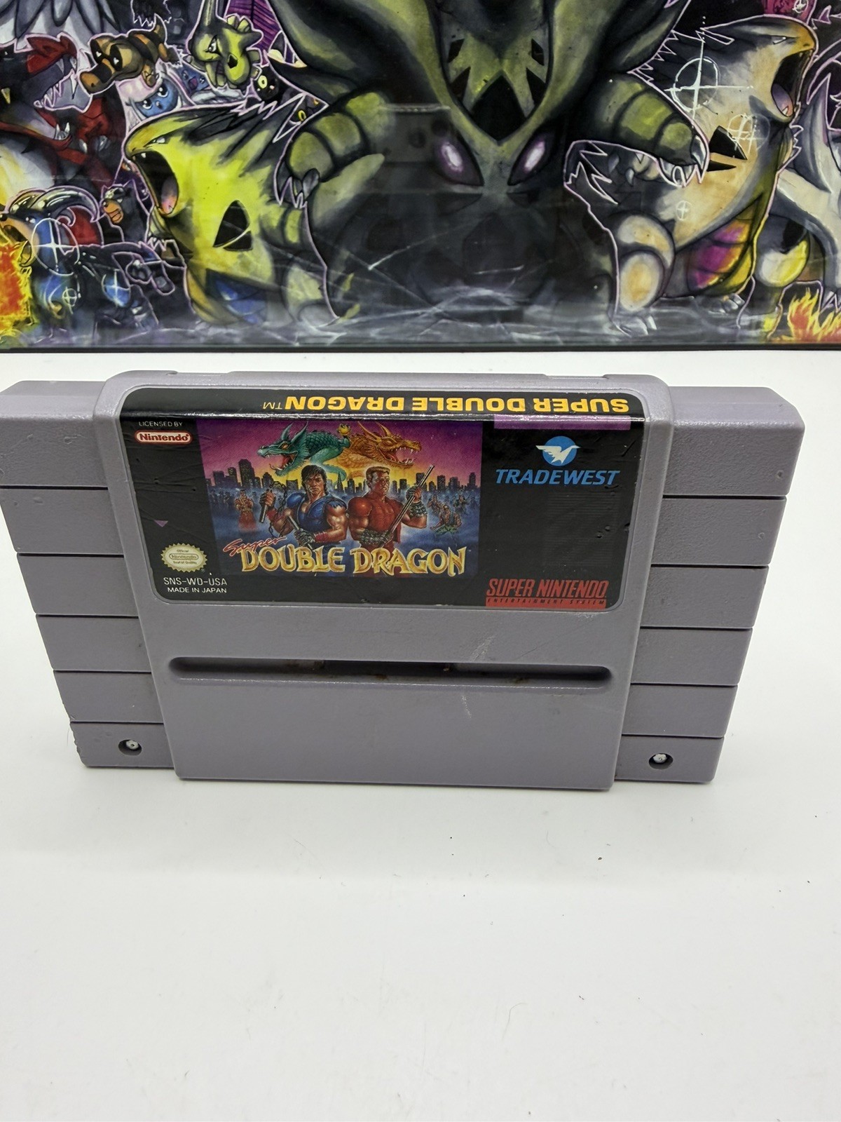 Vintage 1992 Super Nintendo SNES Super Double Dragon Authentic Cartridge Works!
