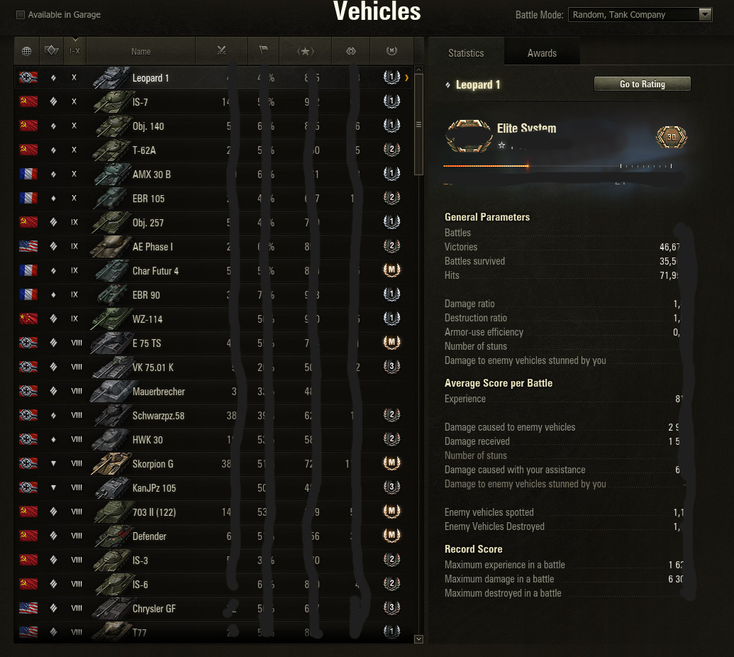 World of Tanks Account a lot of premiums Tier X
