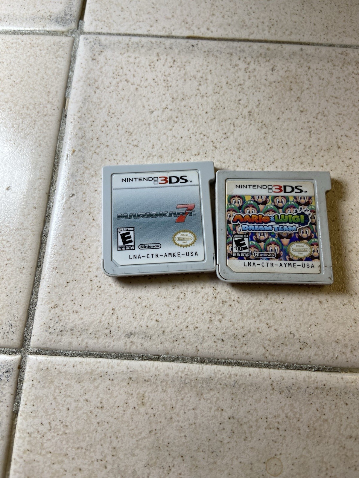 Mario & Luigi Dream Team + Mario Kart 7 Nintendo 3DS Game Lot Tested Working