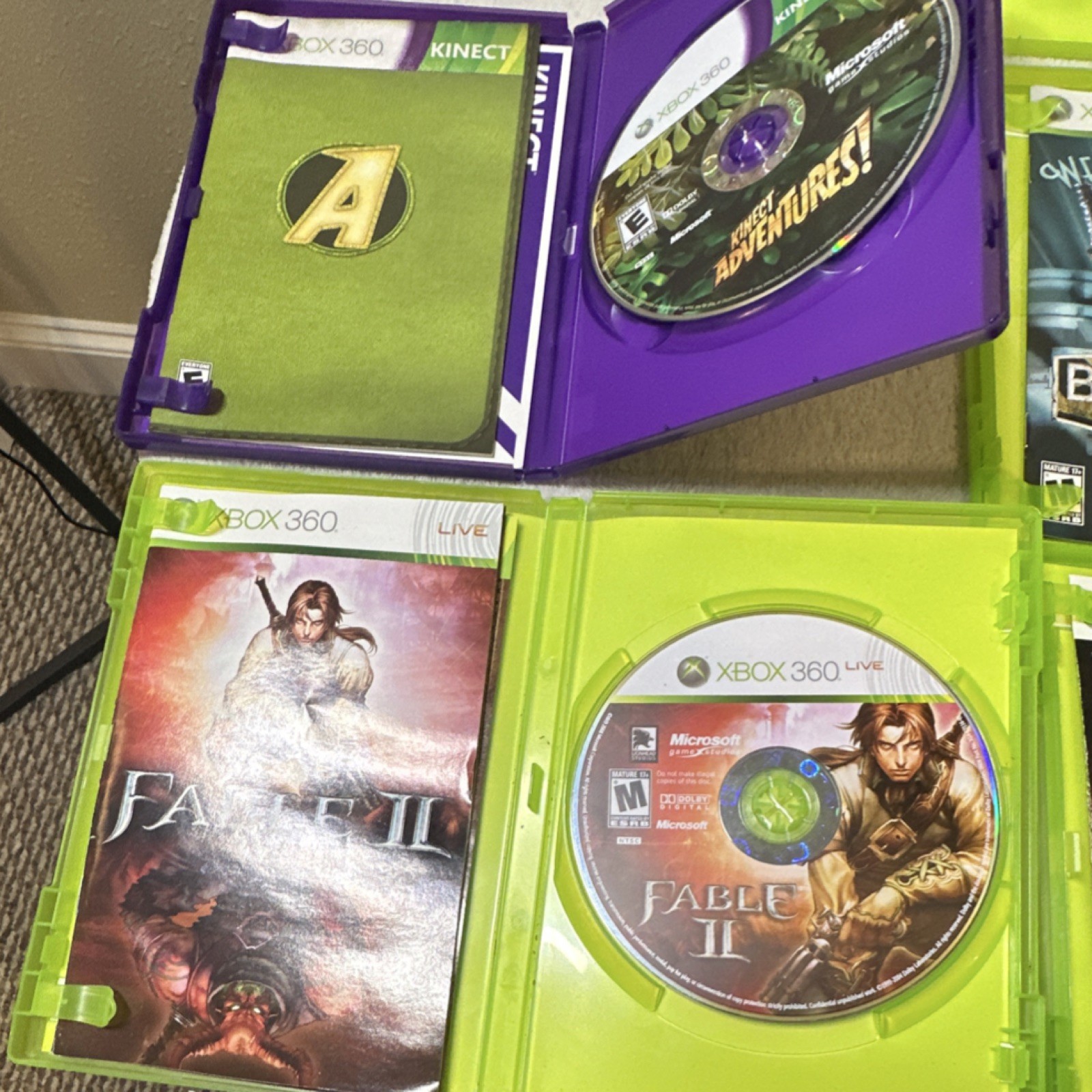 Xbox 360 5 lot Kinect adventures LEGO Dimensions BioShock Fable 2 mortal kombat