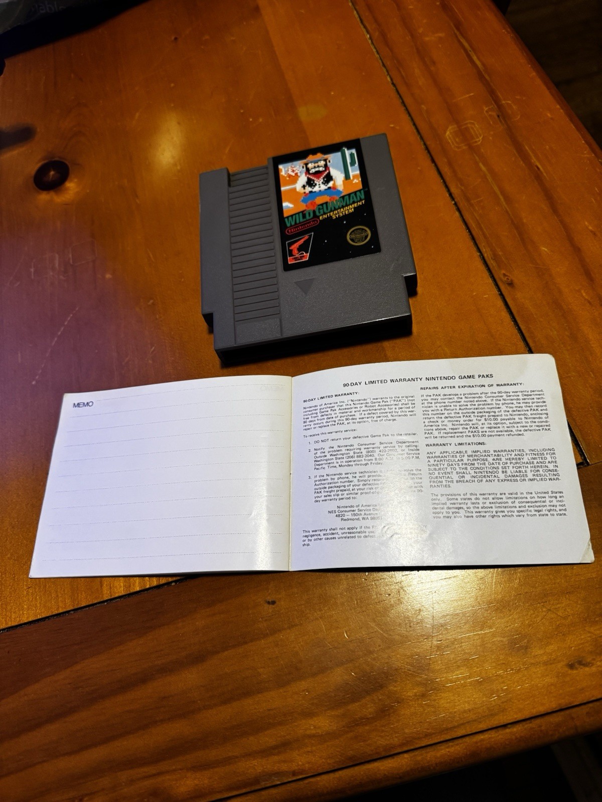 Wild Gunman Nintendo NES 5 Screw Cartridge w/ Manual (1985)