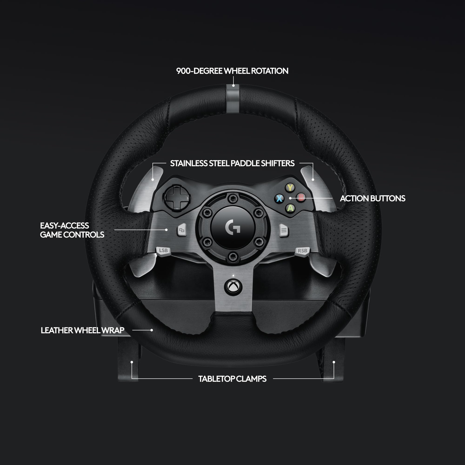 Logitech G920 Driving Force Racing Wheel and Floor Pedals, Real Force Feedbac…