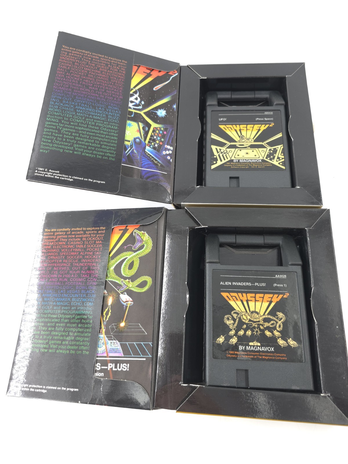Lot of 2 Great Games complete in boxes w/ manuals for Magnavox ODYSSEY 2 Alien
