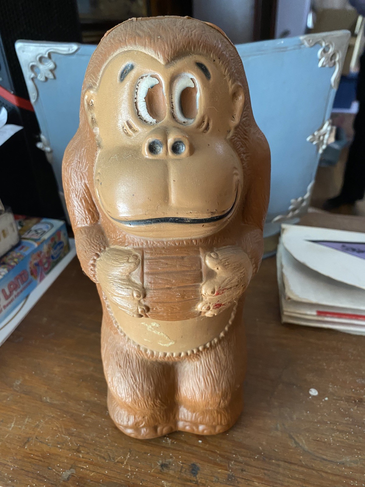 Vintage 1981 Donkey Kong Coin Bank Nintendo Plastic 10.5” J. Renzi #30 Blowmold