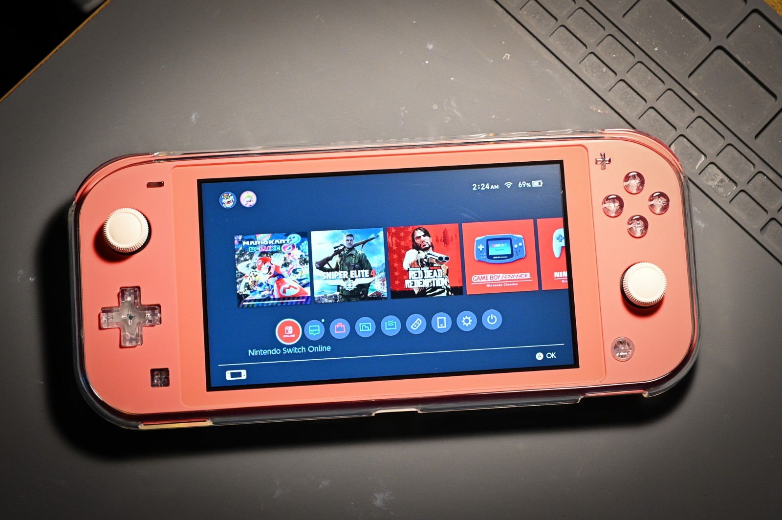 Custom Pink Nintendo Switch Lite 128GB TMR Hall Effect New Screen Game Bundle