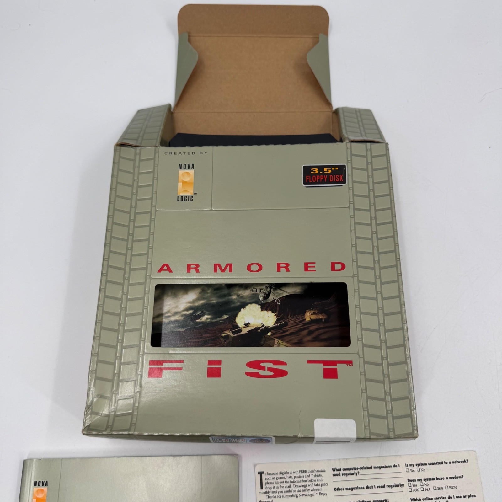 Nova Logic Armored Fist PC Game 3.5″ Floppy Disk Vintage Complete in Box