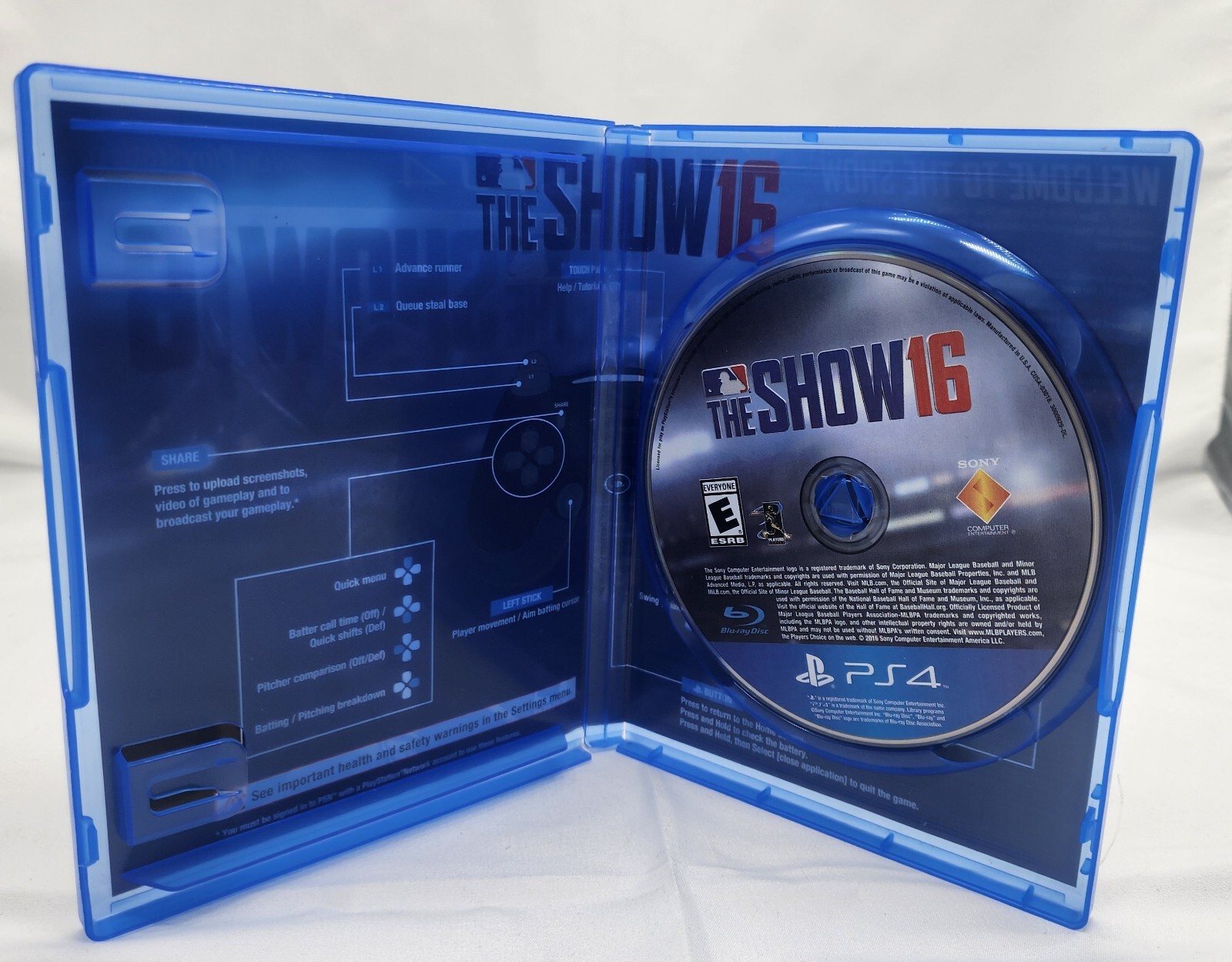 MLB: The Show 16 (PS4, 2016) Sony PlayStation 4, Disc And Case