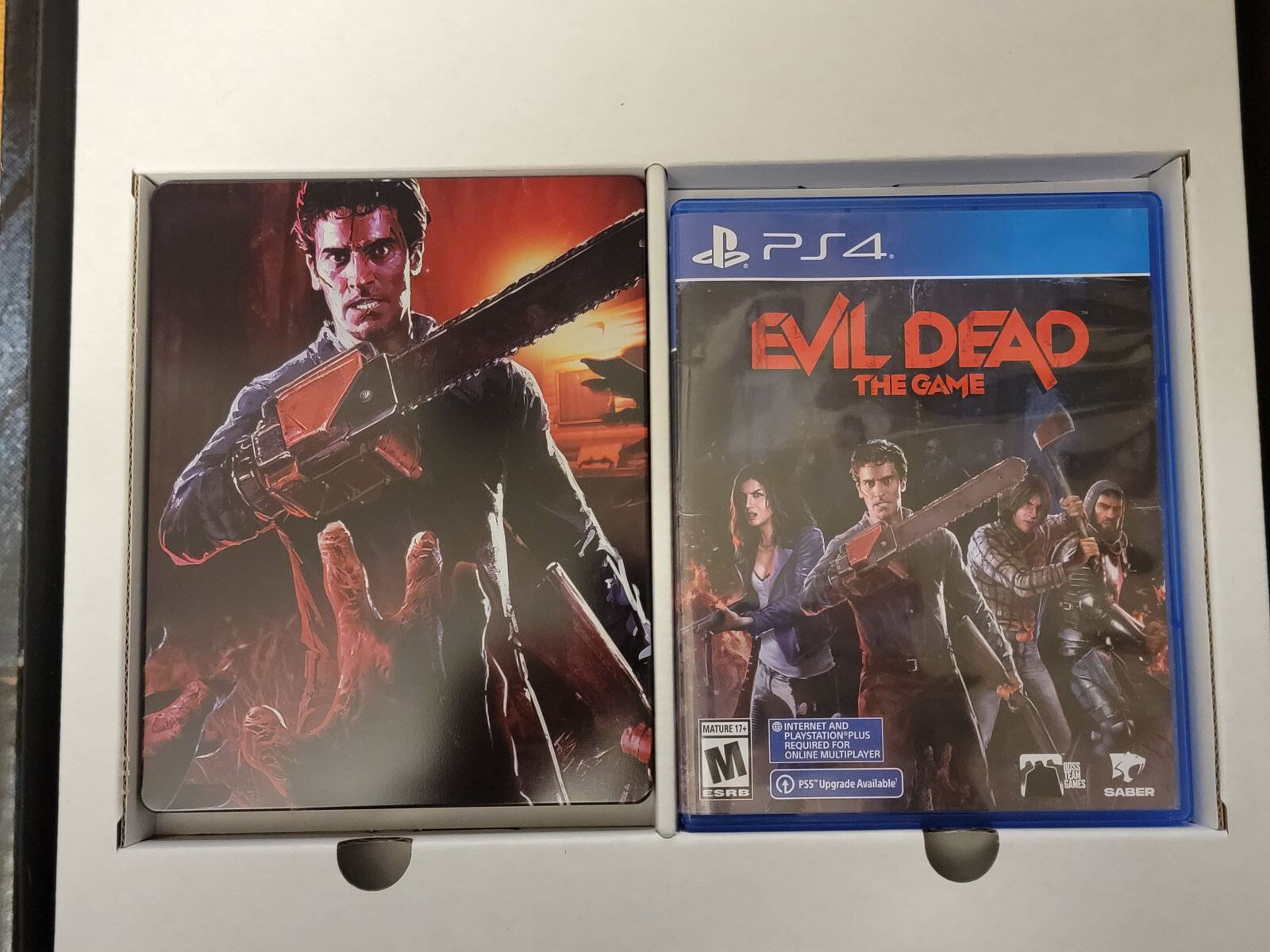 Evil Dead: The Game Collectors Edition PS4 with Medium Shirt, Vinyl Soundtrack,