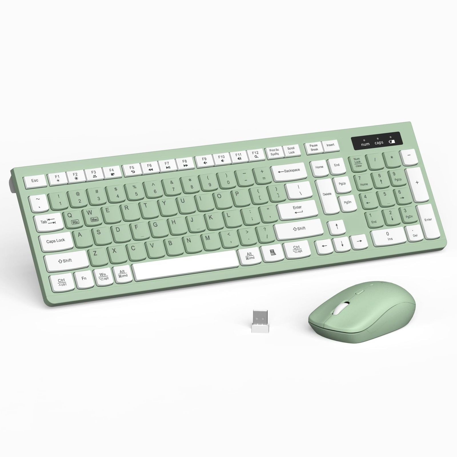 Wireless Keyboard and Mouse Combo Full-Sized Wireless Keyboard and Adjustable…