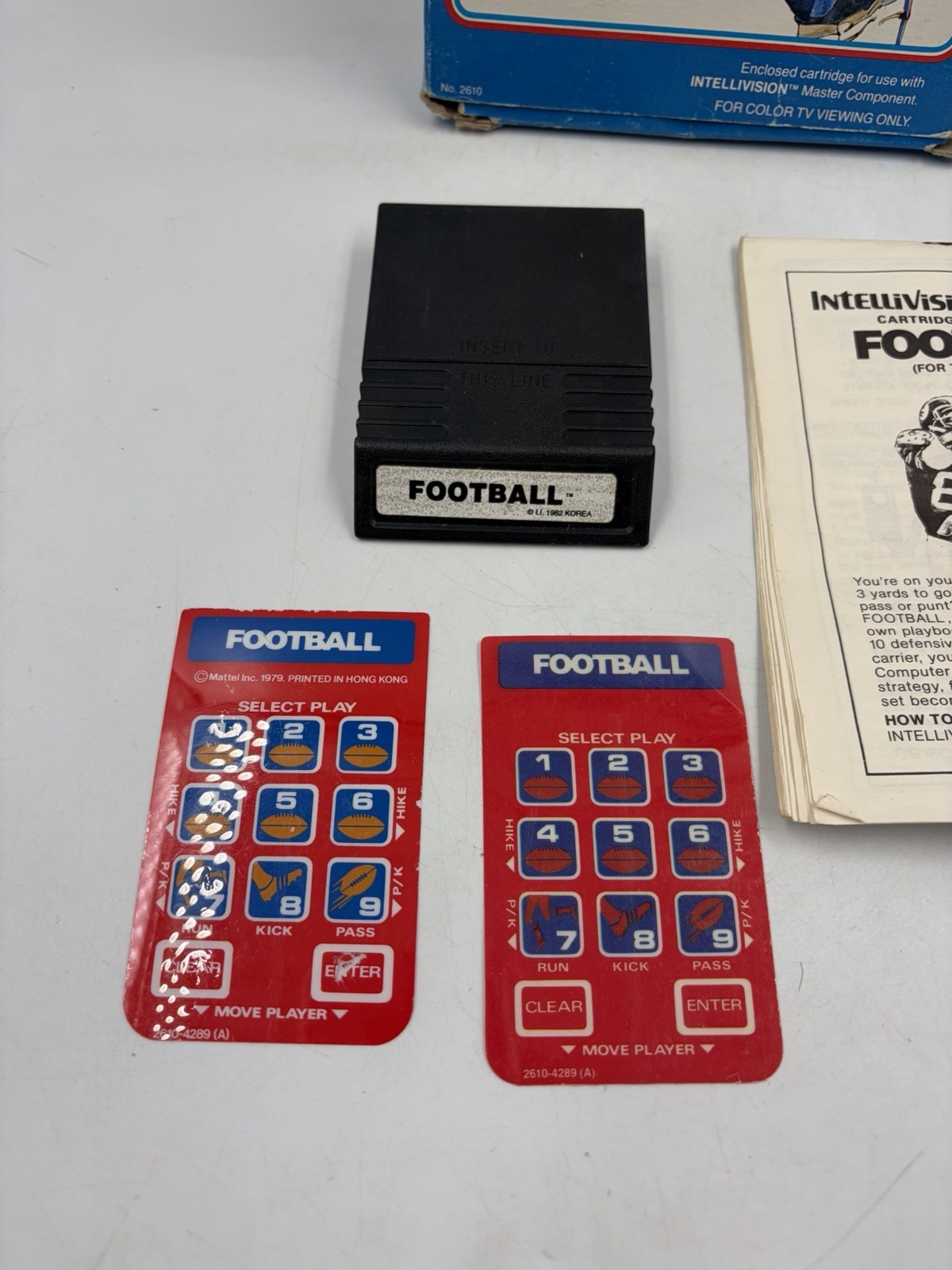 Rare! Mattel NFL Football Intellivision CIB 1979 with Overlays Playbook