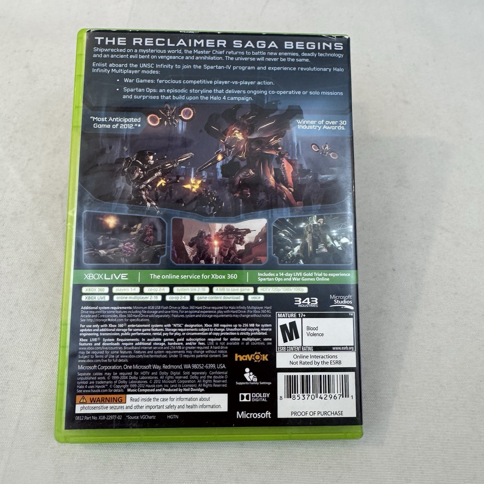 Halo 4 Xbox 360 Complete Tested 2-Disc Set 343 Industries Microsoft No Manual