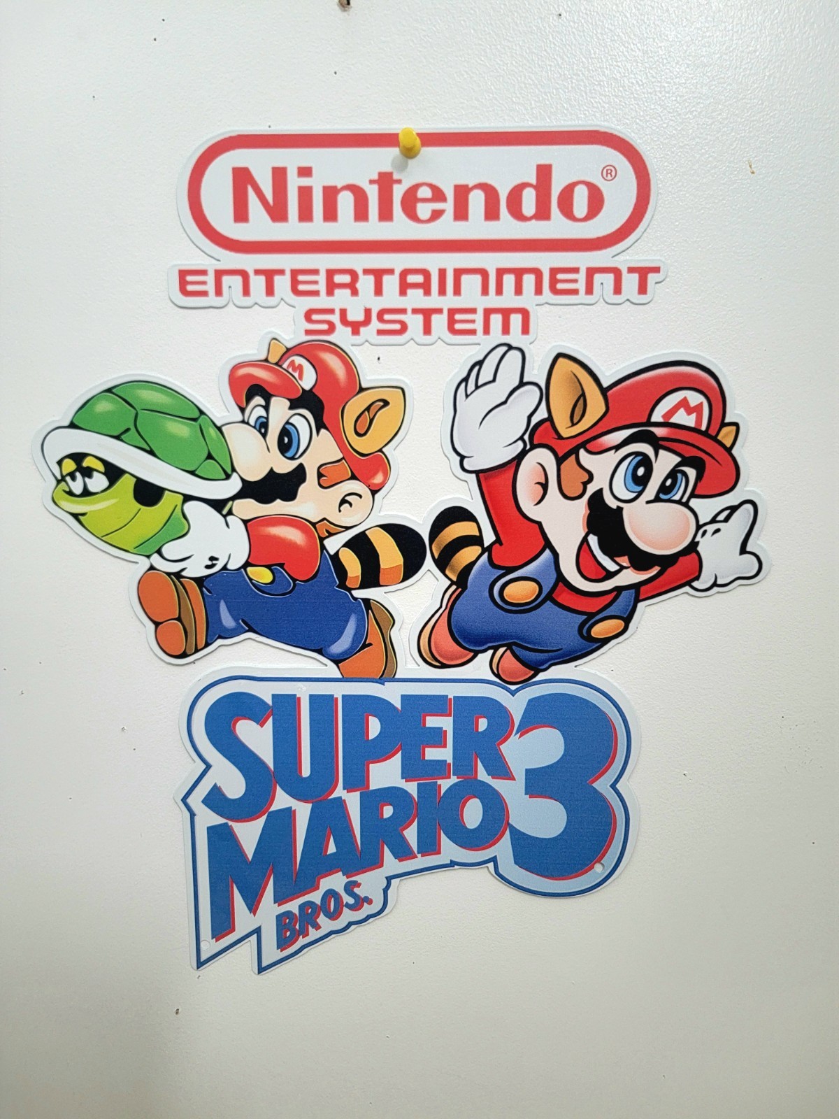 NES Nintendo SUPER MARIO 3 Wall Display Metal Sign Flying Mario 13.5″×16″