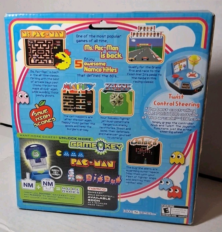 VTG 2005 Namco Ms. Pac-Man 5-in-1 Plug N Play TV Game Mint Factory Sealed Jakks