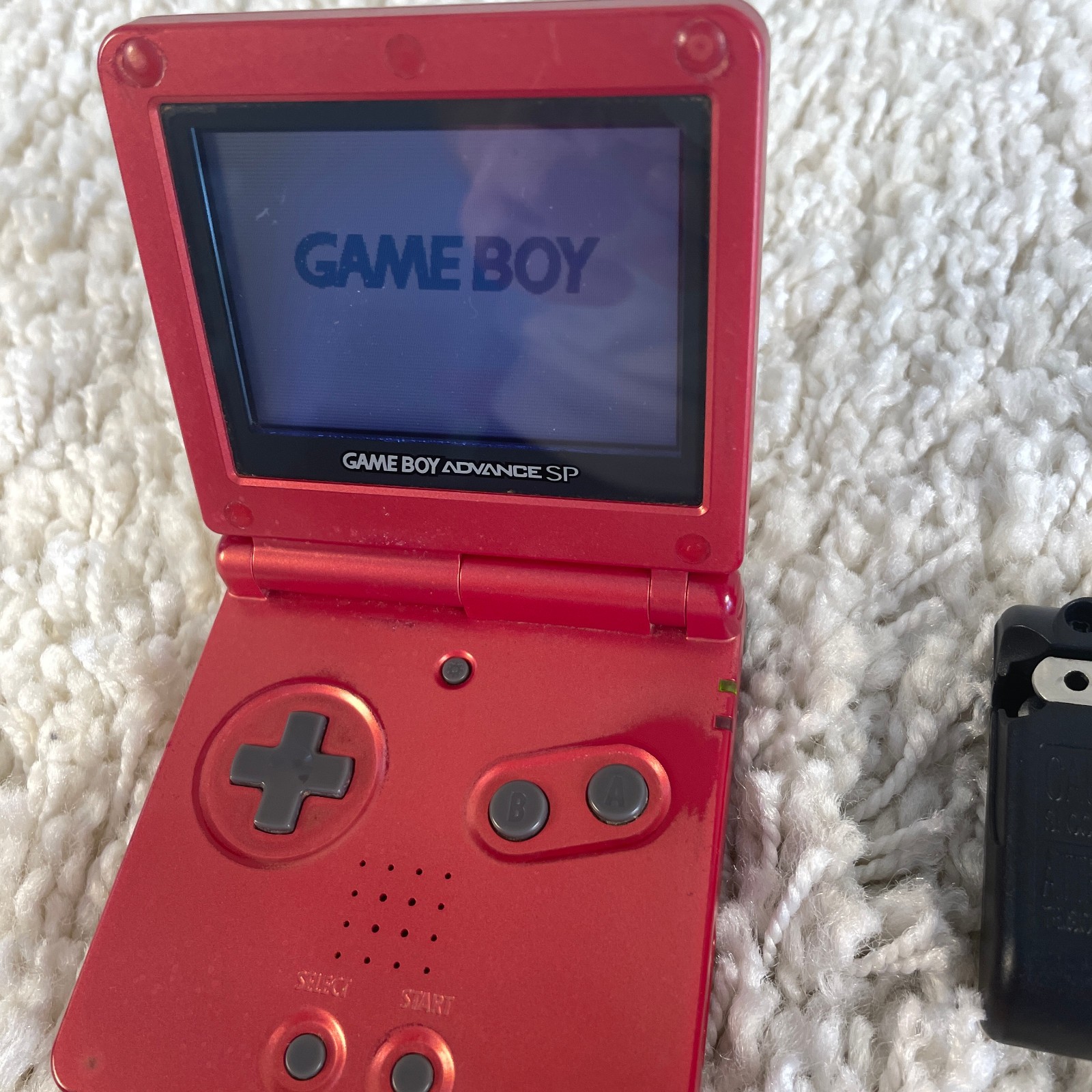 Nintendo Gameboy Advance GBA SP Handheld System Console Flame Red Model AGS-001