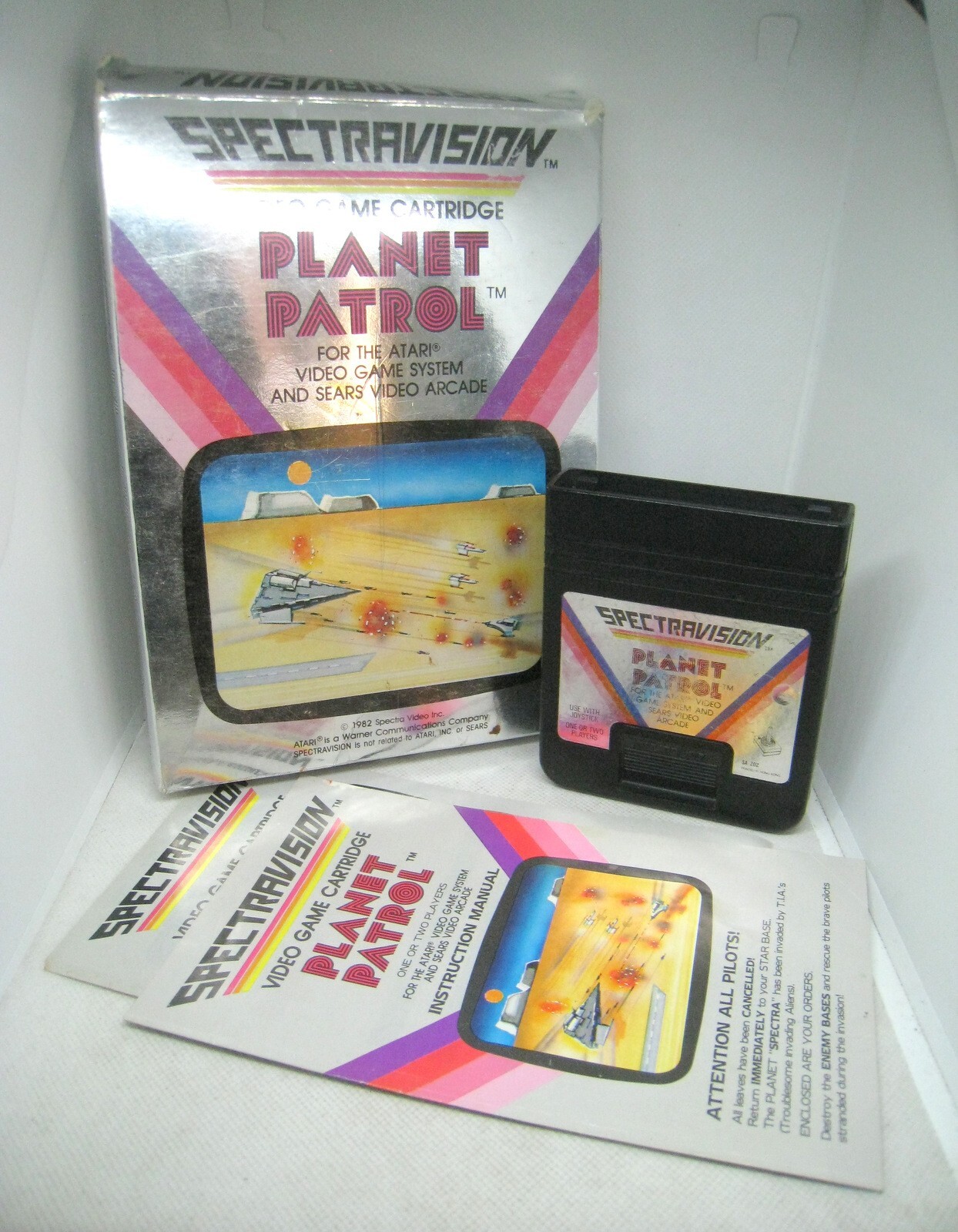 ATARI 2600 Video Game – Planet Patrol (Spectravision 1982) with Box & Manual