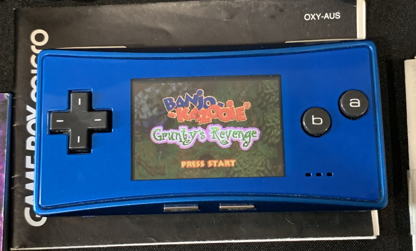 Nintendo Gameboy Micro Console Blue OXY-001 (AUS) working + 4 games + charger