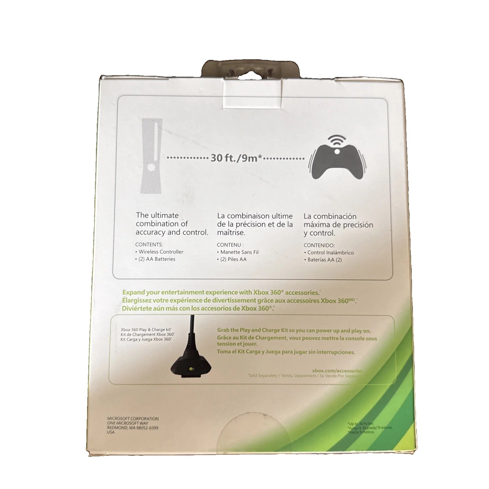Sealed Microsoft Xbox 360 Wireless Glossy Black Controller in Box NSF-00001