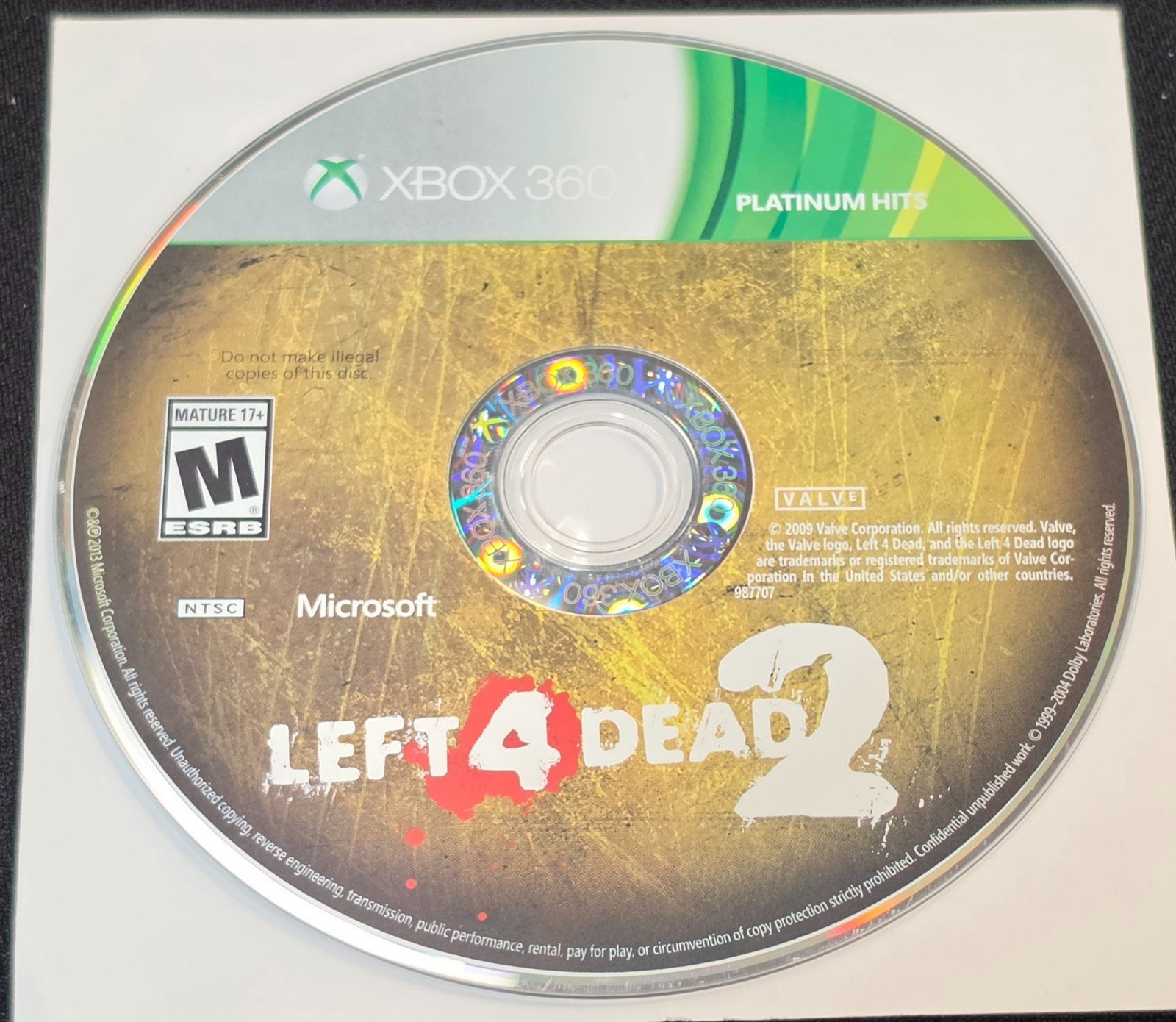 Left 4 Dead 2 (Xbox 360, 2009) Disc Only