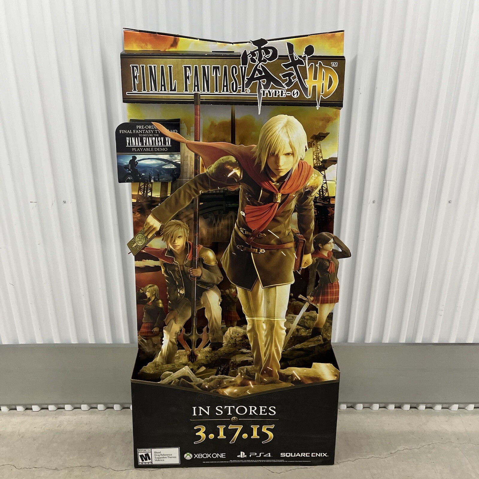Final Fantasy Type O Standee Store Display XBOX PS4 3D 2015 Game Stop Authentic