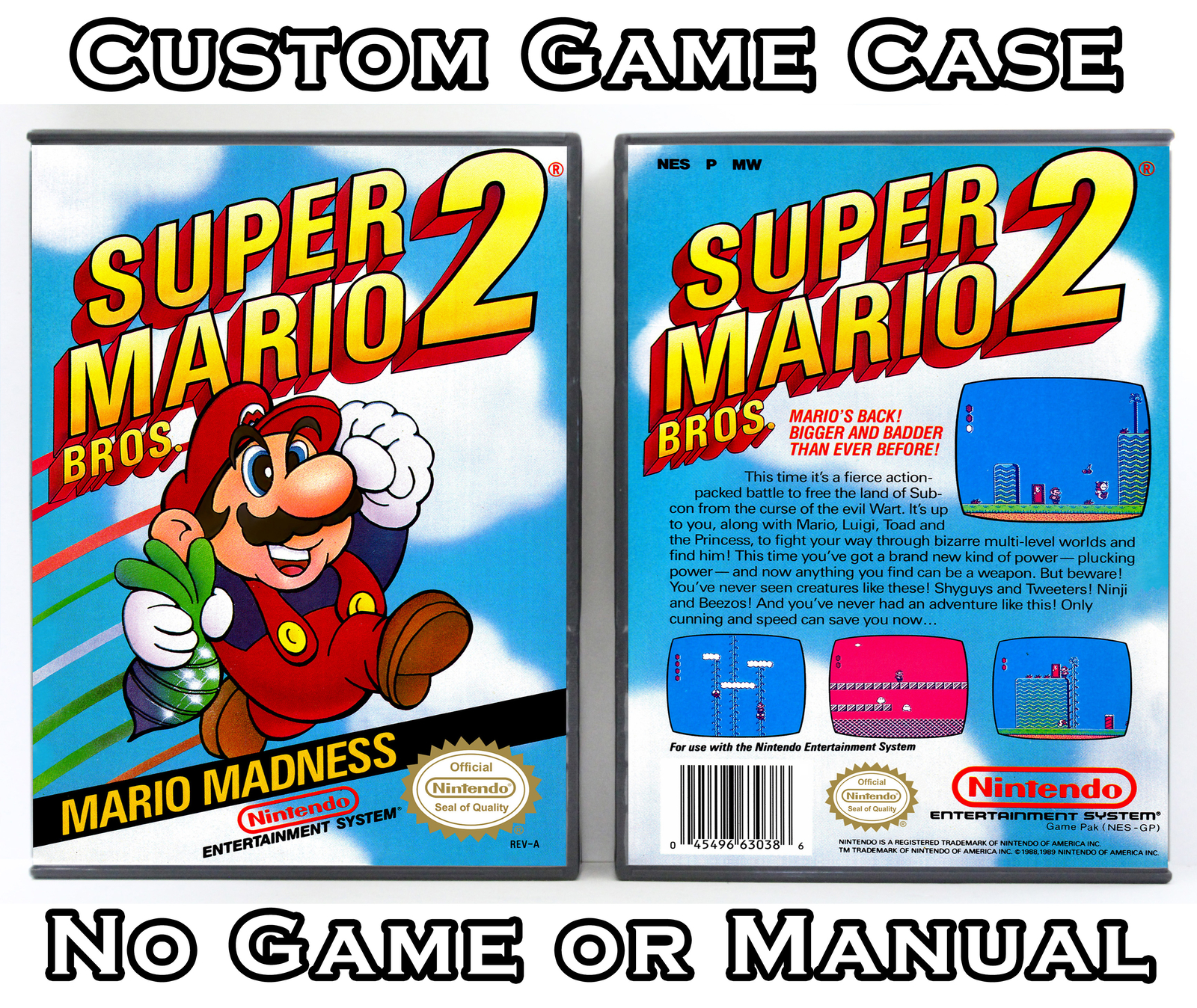 Super Mario Bros. 2 – Nintendo NES Custom Case *NO GAME*