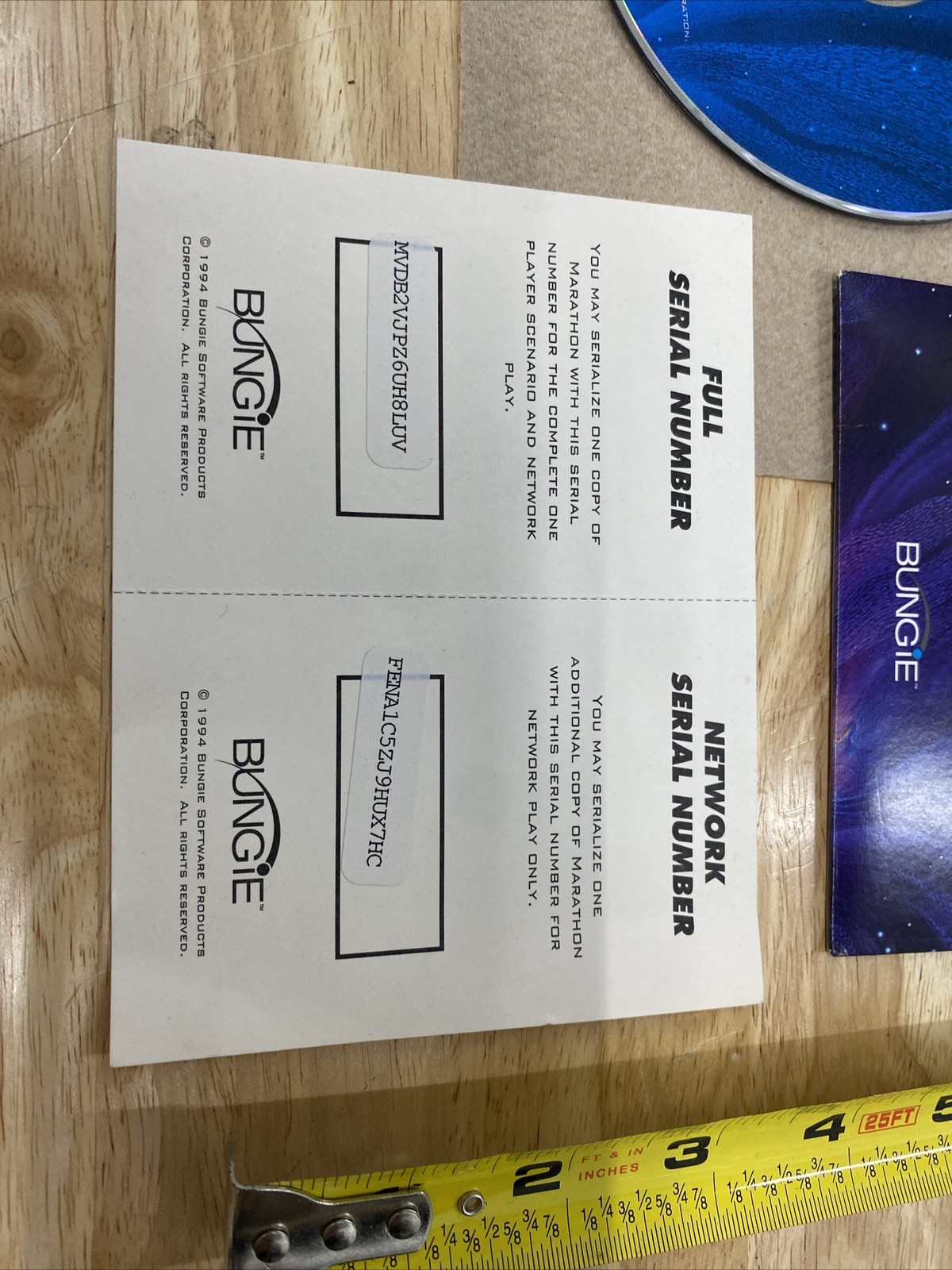 Rare! New Unused Serial Number 1995 Bungie Marathon CD Mac Vintage Video Games