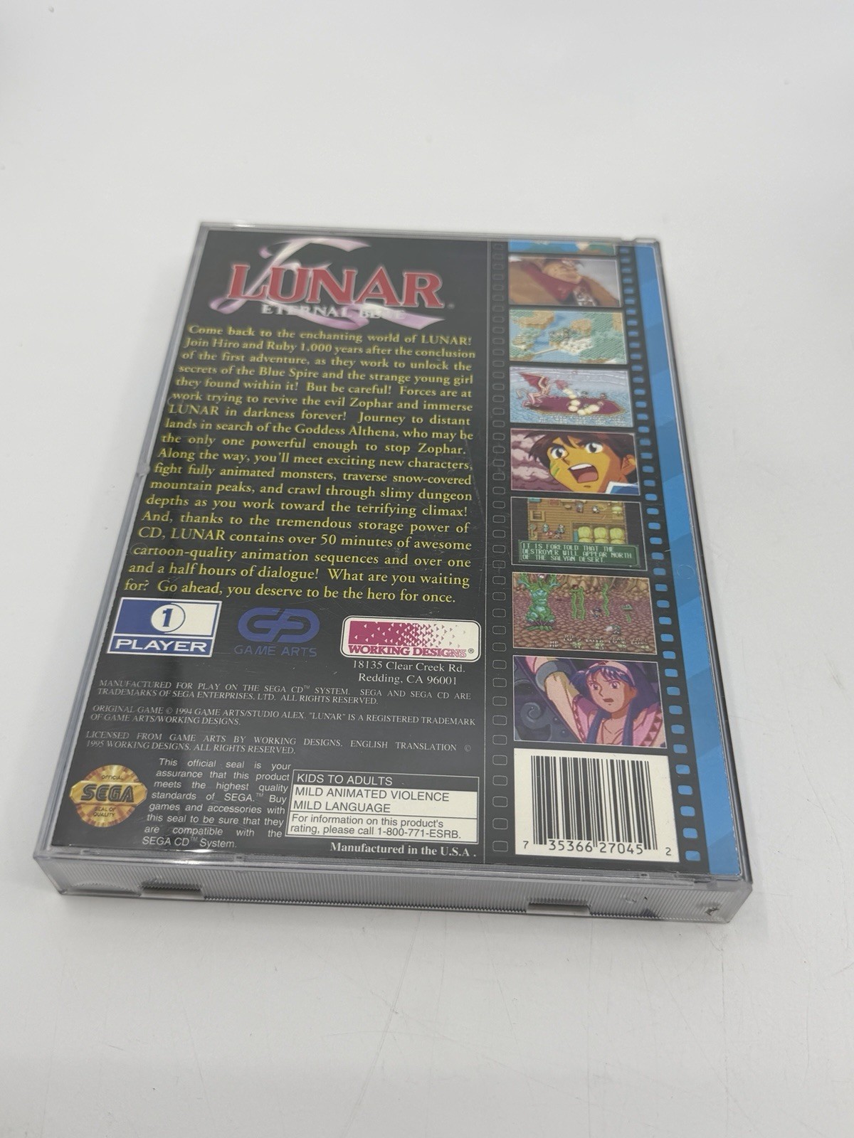 SEGA Lunar: Eternal Blue Sega CD JRPG Role Playing Game NTSC-U/C w/ Manual