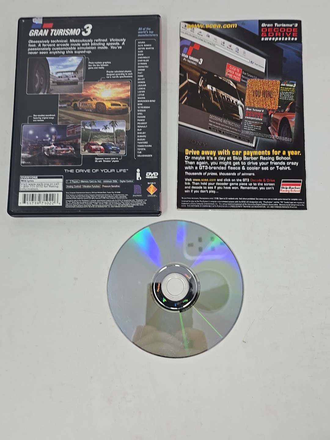 Gran Turismo 3 – PlayStation 2 Tested Exellent Free Shipping Complete