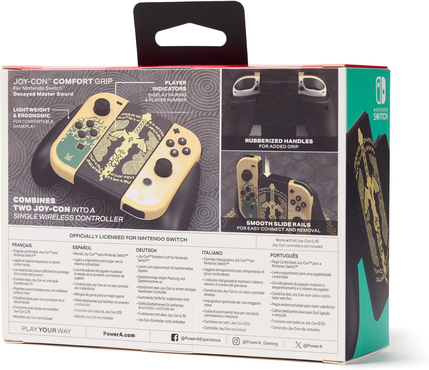 PowerA OFFICIAL Joy-Con Comfort Grip *DECAYED MASTER SWORD EDITION* (Switch) New