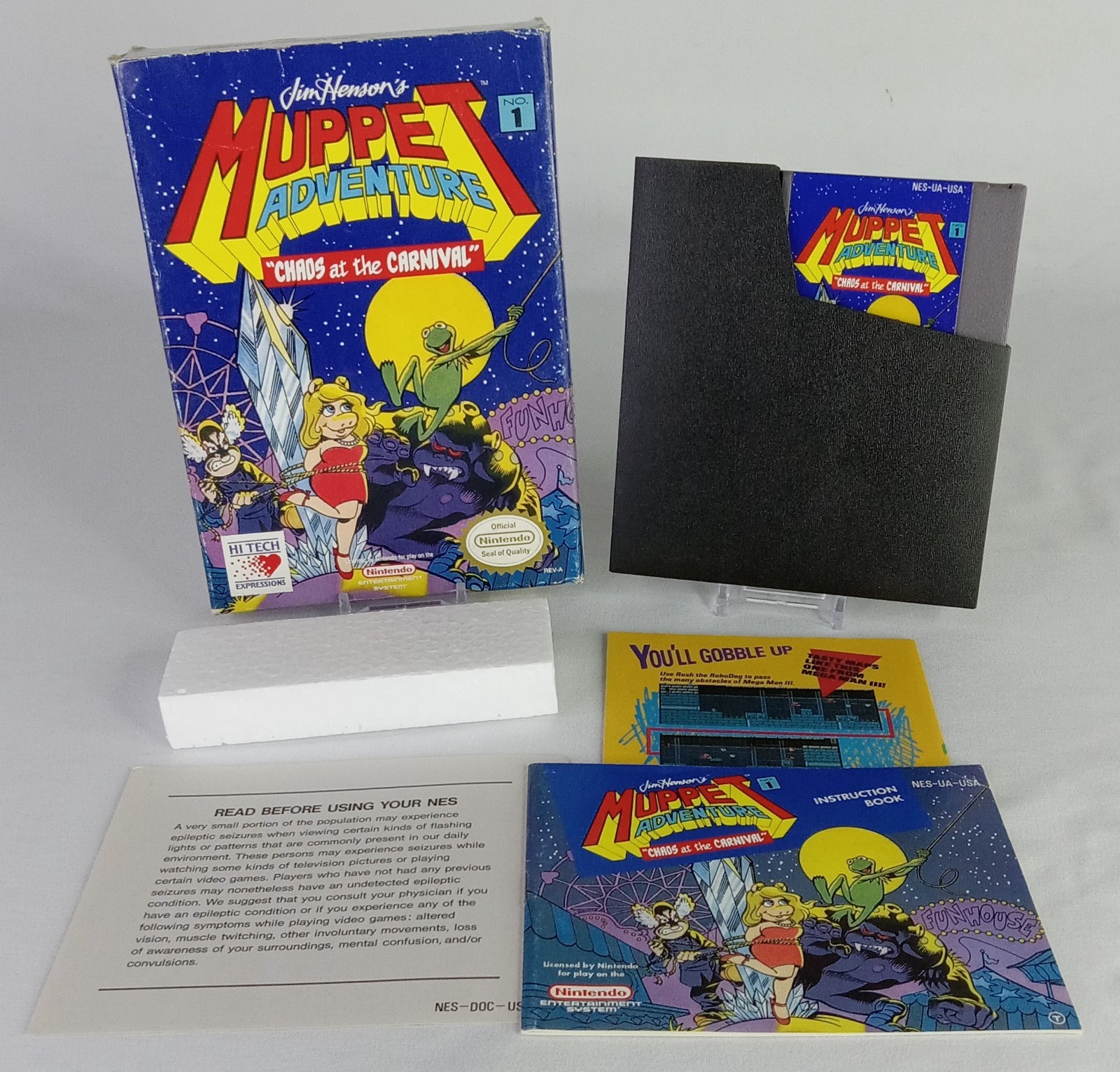 Muppet Adventure CIB Nintendo NES Complete Tested Working Video Game