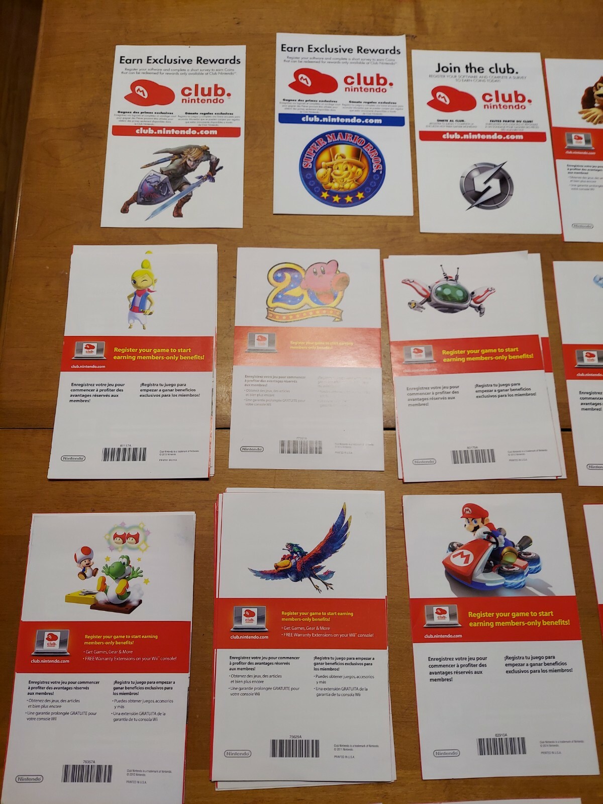 LOT OF 92 Wii Wii U 3DS Club Nintendo Video Game Inserts + Bonuses EXPIRED READ