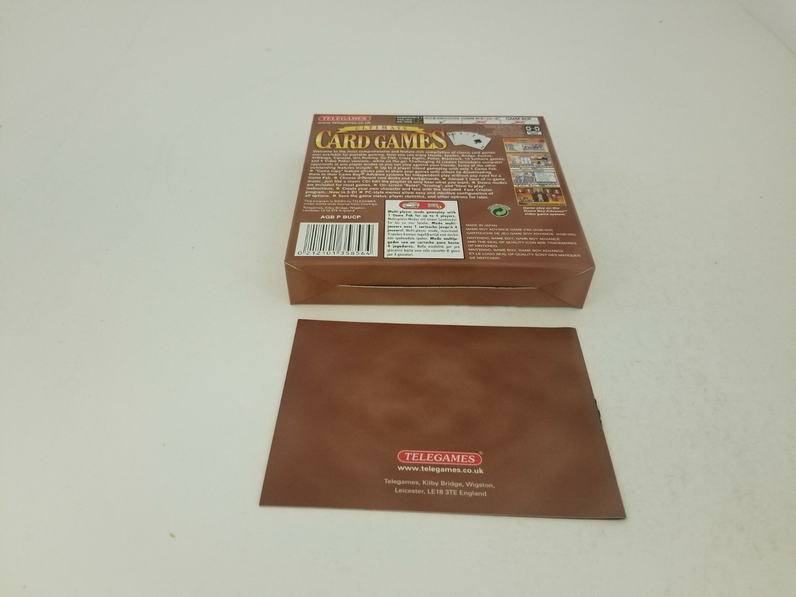 Original Box & Manual for Ultimate Card Games for Game Boy Advance ( NO GAME)F42